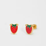 Schmuck für kleine Ohren: Süße Erdbeerfreude